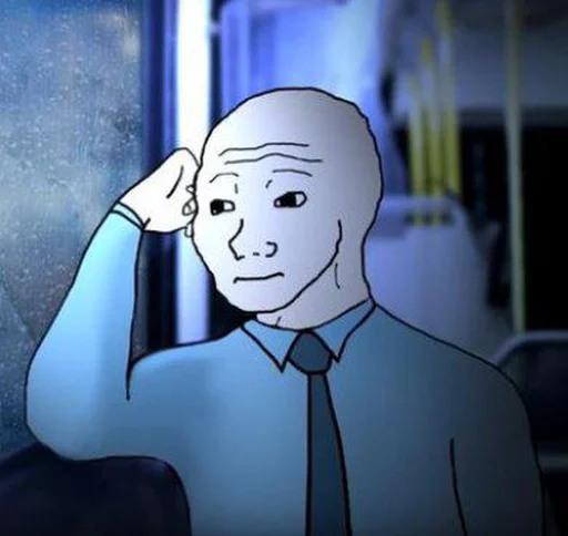 😕 Стикер «Wojak, The Feels Guy» для Telegram