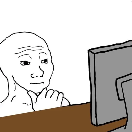 🤔 Стикер «Wojak, The Feels Guy» для Telegram