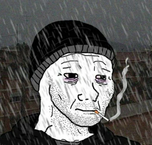 🌧 Стикер «Wojak, The Feels Guy» для Telegram