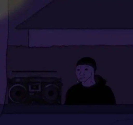 🎧 Стикер «Wojak, The Feels Guy» для Telegram