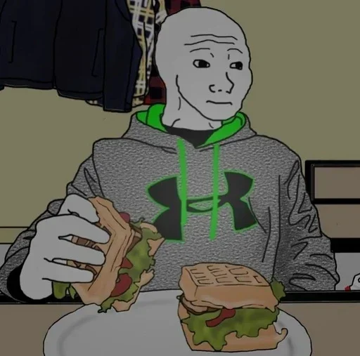 🍔 Стикер «Wojak, The Feels Guy» для Telegram