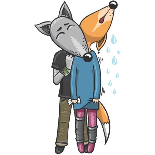 😰 Стикер «Wolf and Fox» для Telegram