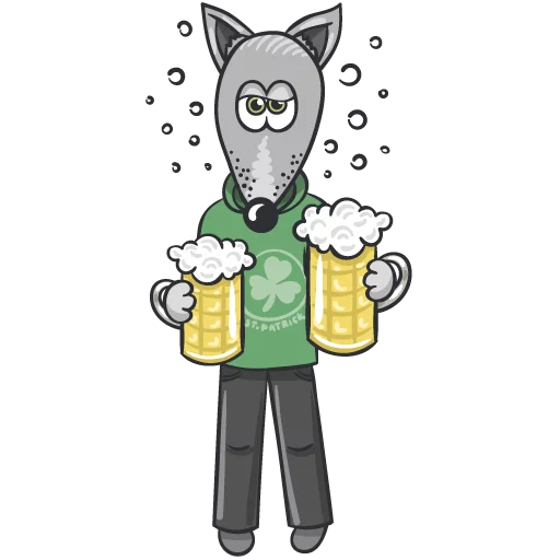 🍻 Стикер «Wolf and Fox» для Telegram