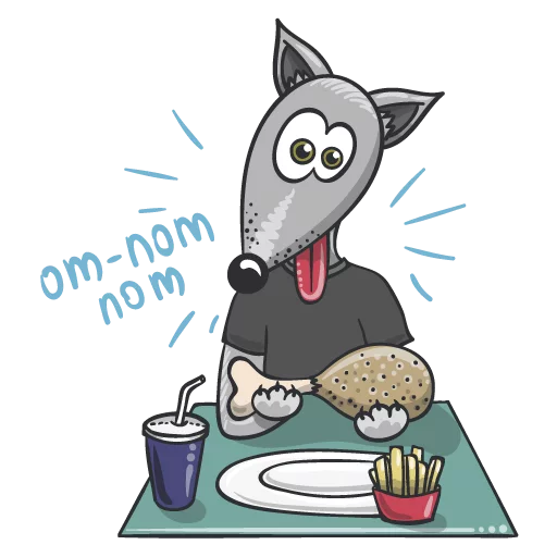 🍟 Стикер «Wolf and Fox» для Telegram