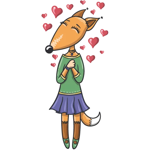 💋 Стикер «Wolf and Fox» для Telegram