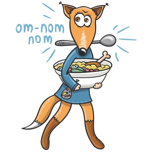 🍝 Стикер «Wolf and Fox» для Telegram