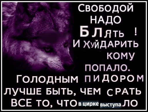 🐺 Стикер «Волчьи цитаты» для Telegram