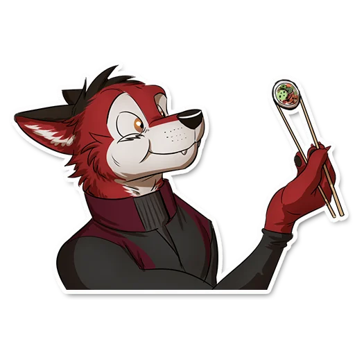 🍣 Стикер «Wolf Ezo» для Telegram