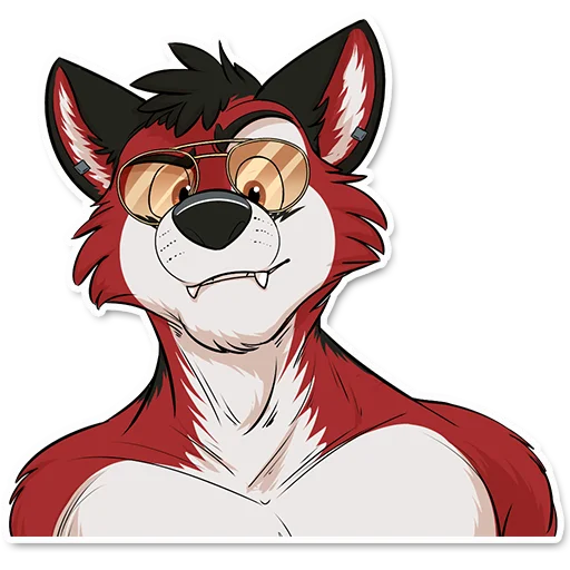 🕶 Стикер «Wolf Ezo» для Telegram