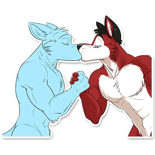 👨‍❤️‍💋‍👨 Стикер «Wolf Ezo» для Telegram
