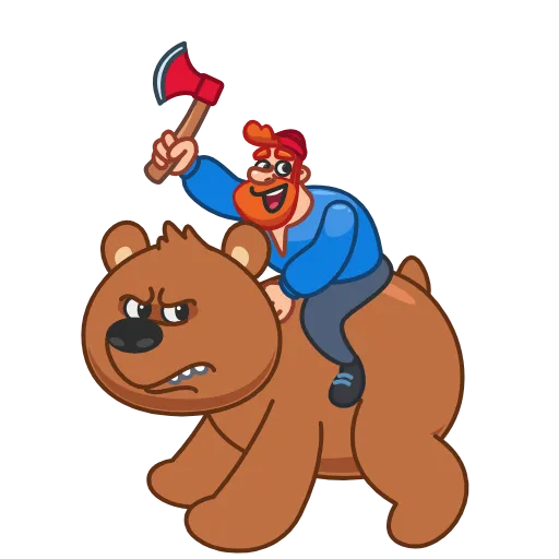 🐻 Стикер «Дровосек» для Telegram