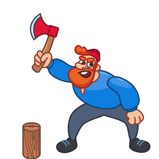 🪓 Стикер «Дровосек» для Telegram