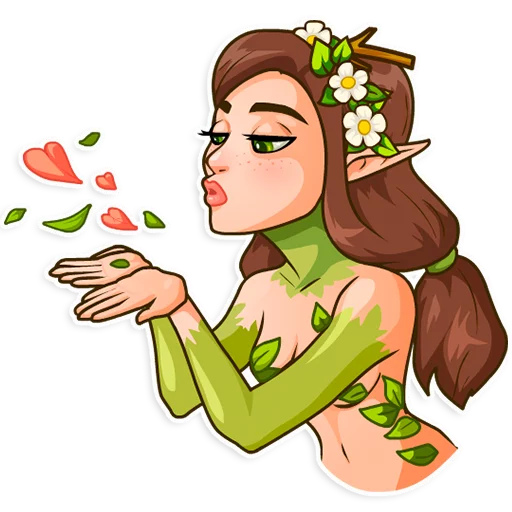 😘 Стикер «Wood Nymph» для Telegram