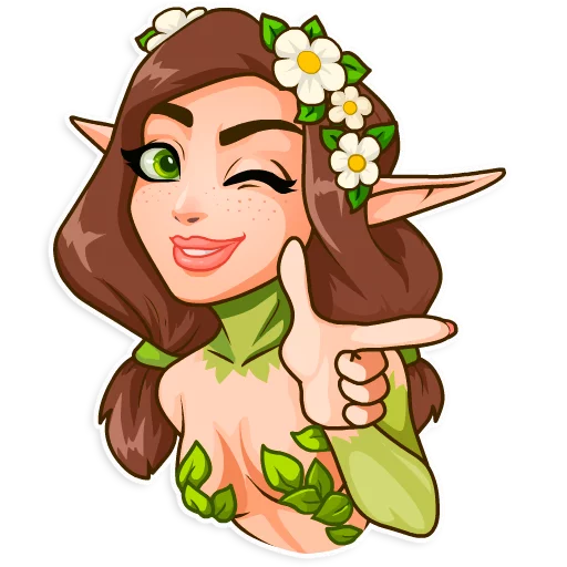 😉 Стикер «Wood Nymph» для Telegram