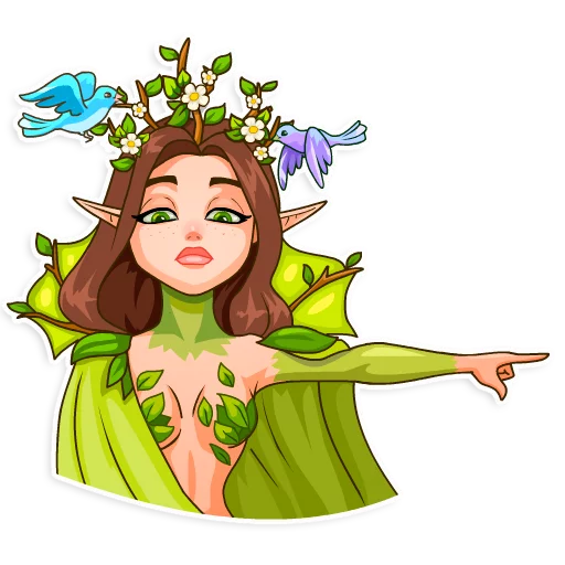 👸 Стикер «Wood Nymph» для Telegram