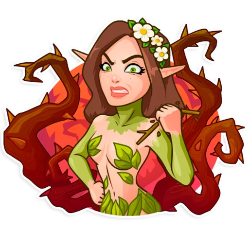 😡 Стикер «Wood Nymph» для Telegram