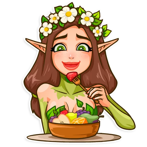 🍎 Стикер «Wood Nymph» для Telegram