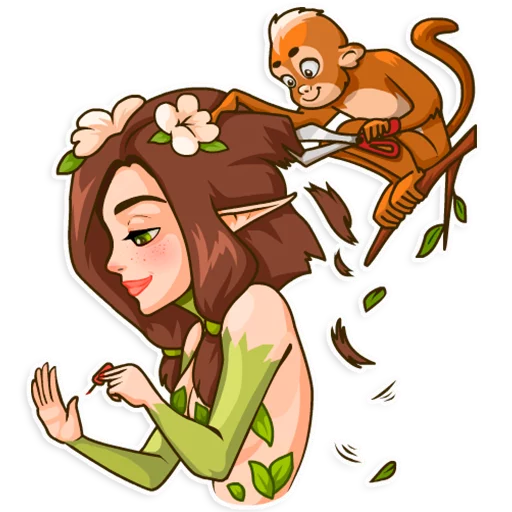 💅 Стикер «Wood Nymph» для Telegram