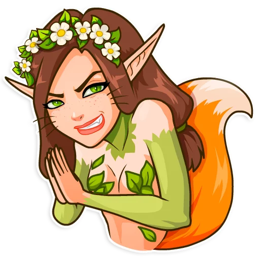 🦊 Стикер «Wood Nymph» для Telegram