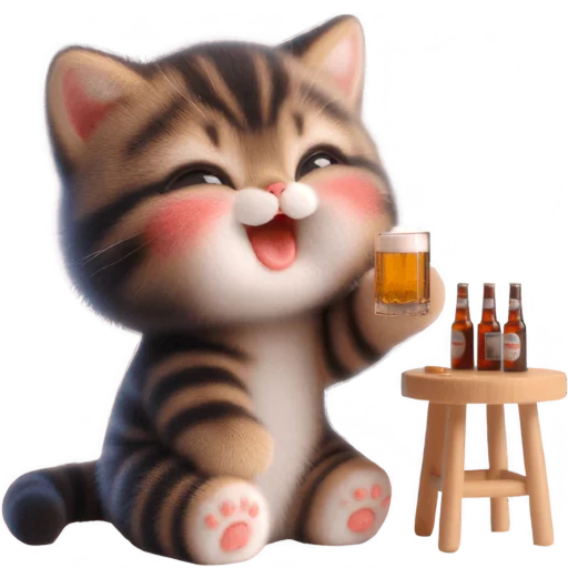 🥃 Стикер «Котенок карьерист» для Telegram