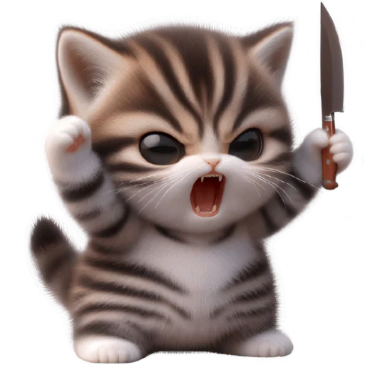 🔪 Стикер «Котенок карьерист» для Telegram