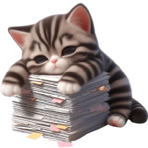 😮‍💨 Стикер «Котенок карьерист» для Telegram