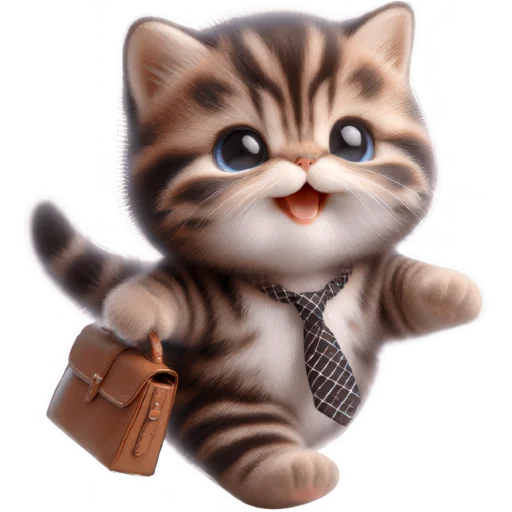 👔 Стикер «Котенок карьерист» для Telegram