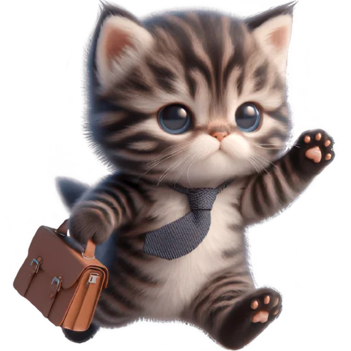 💼 Стикер «Котенок карьерист» для Telegram