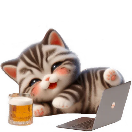 🥃 Стикер «Котенок карьерист» для Telegram