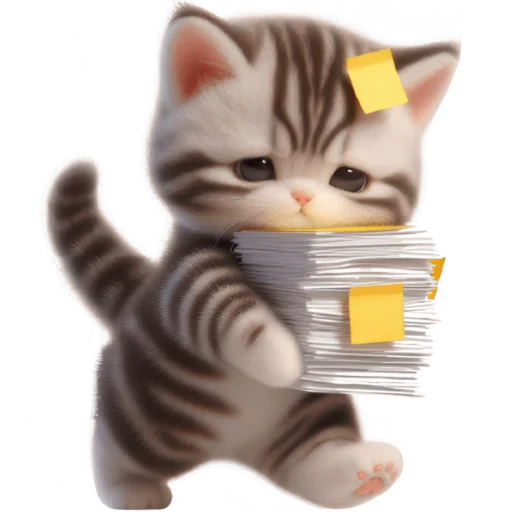😪 Стикер «Котенок карьерист» для Telegram