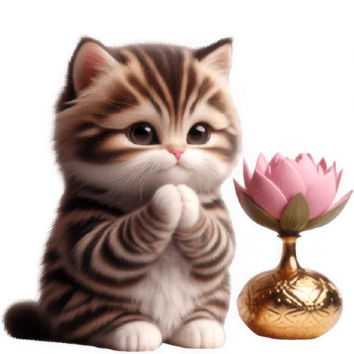 🪷 Стикер «Котенок карьерист» для Telegram