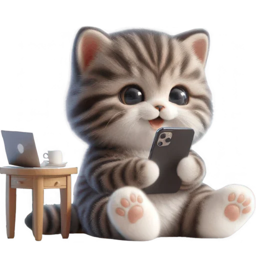 📱 Стикер «Котенок карьерист» для Telegram