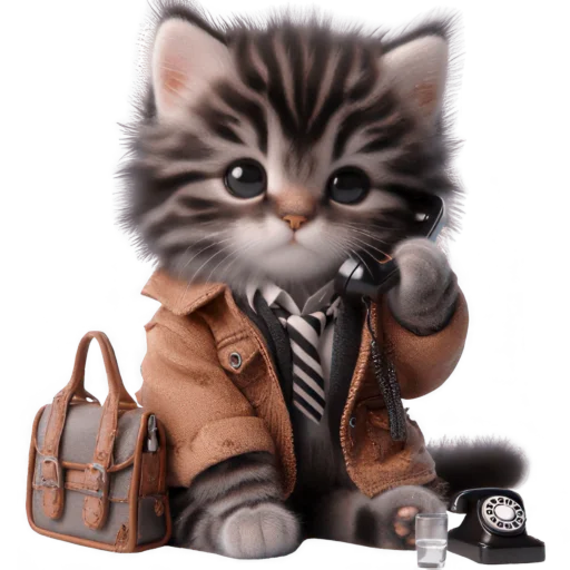 Стикерпак Котенок карьерист для Telegram