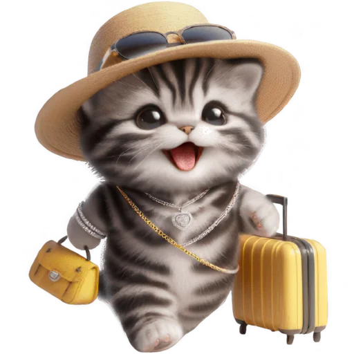 🧳 Стикер «Котенок карьерист» для Telegram