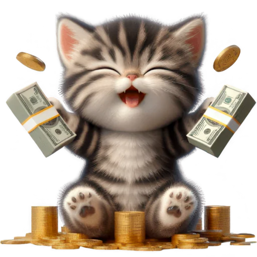 🤑 Стикер «Котенок карьерист» для Telegram