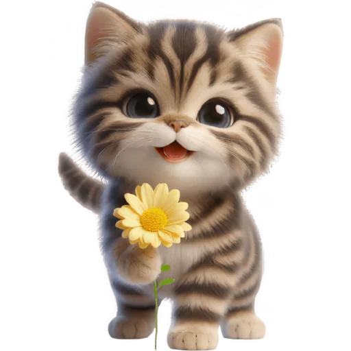 🌼 Стикер «Котенок карьерист» для Telegram
