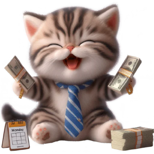 💰 Стикер «Котенок карьерист» для Telegram