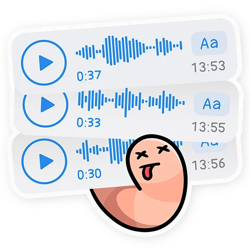😵‍💫 Стикер «Червяк Петя» для Telegram