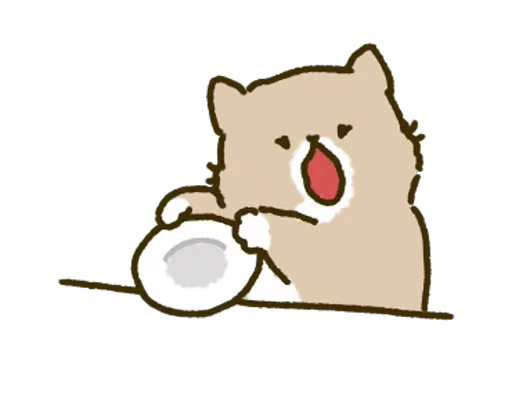 🍽 Стикер «White Paw Miyao» для Telegram