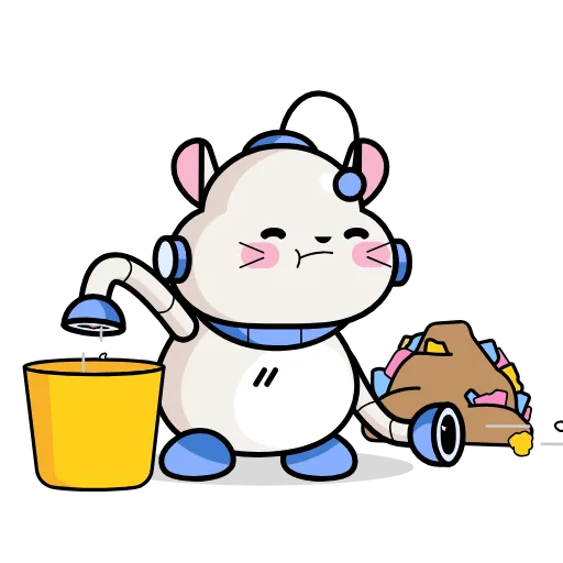 🧹 Стикер «Wumpus & Co Daily Routine» для Telegram
