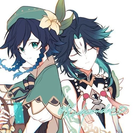 🍃 Стикер «Xiao and Venti» для Telegram