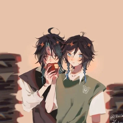 🍃 Стикер «Xiao and Venti» для Telegram