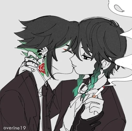 🍃 Стикер «Xiao and Venti» для Telegram