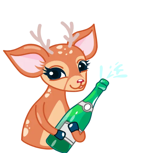 🍾 Стикер «Олень» для Telegram