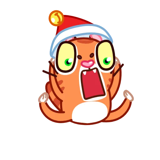 Стикер 9 Christmas Tiger