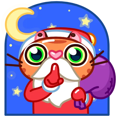 Стикер 19 Christmas Tiger