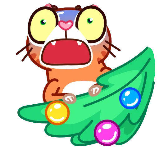 Стикер 5 Christmas Tiger