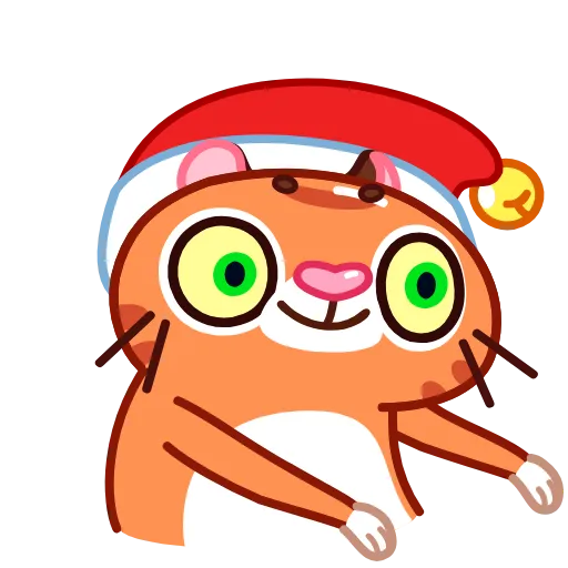 Стикер 15 Christmas Tiger