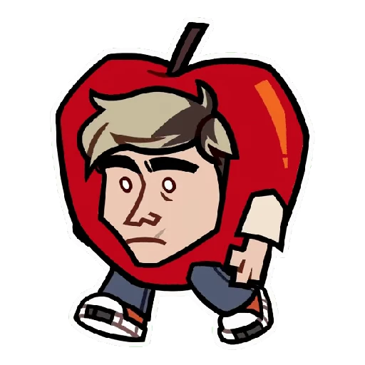 Стикерпак яблоко вова бегит для Telegram
