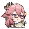 Стикерпак yae miko emoji для Telegram